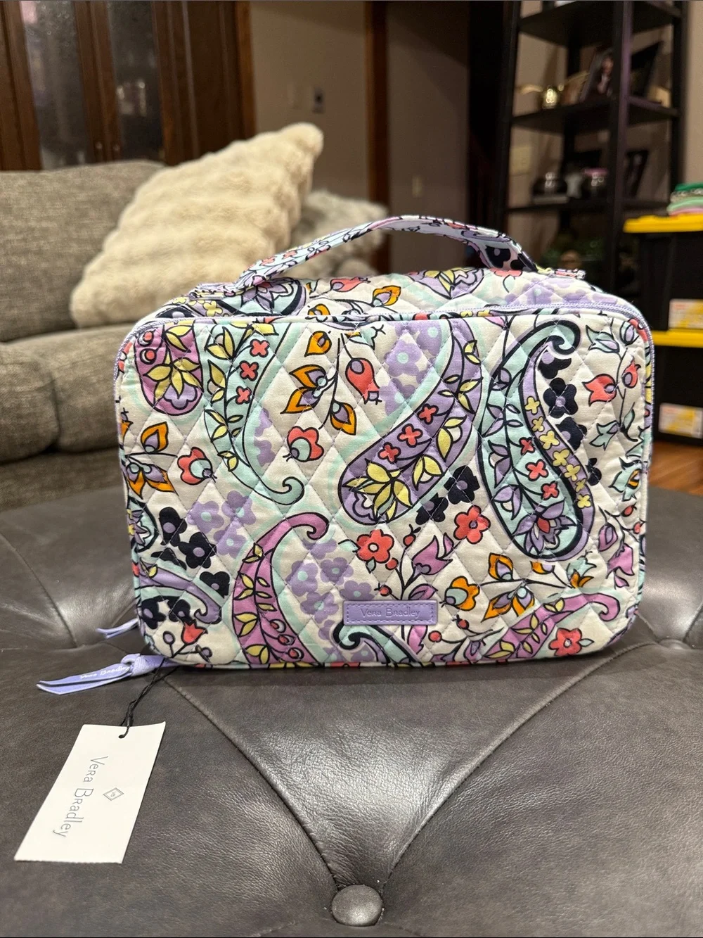 NWT Vera Bradley Quilted Maddelena Pattern Large Blush & Brush Cosmetic Case